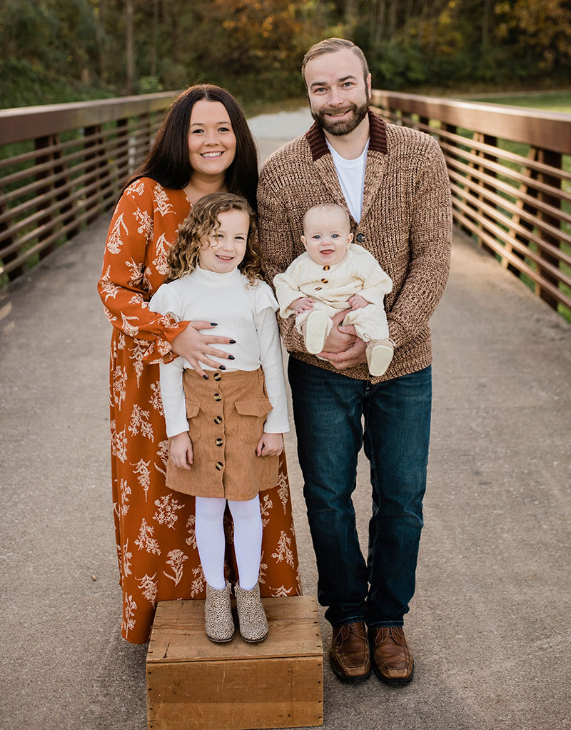 Ali Bell with her husband and two children